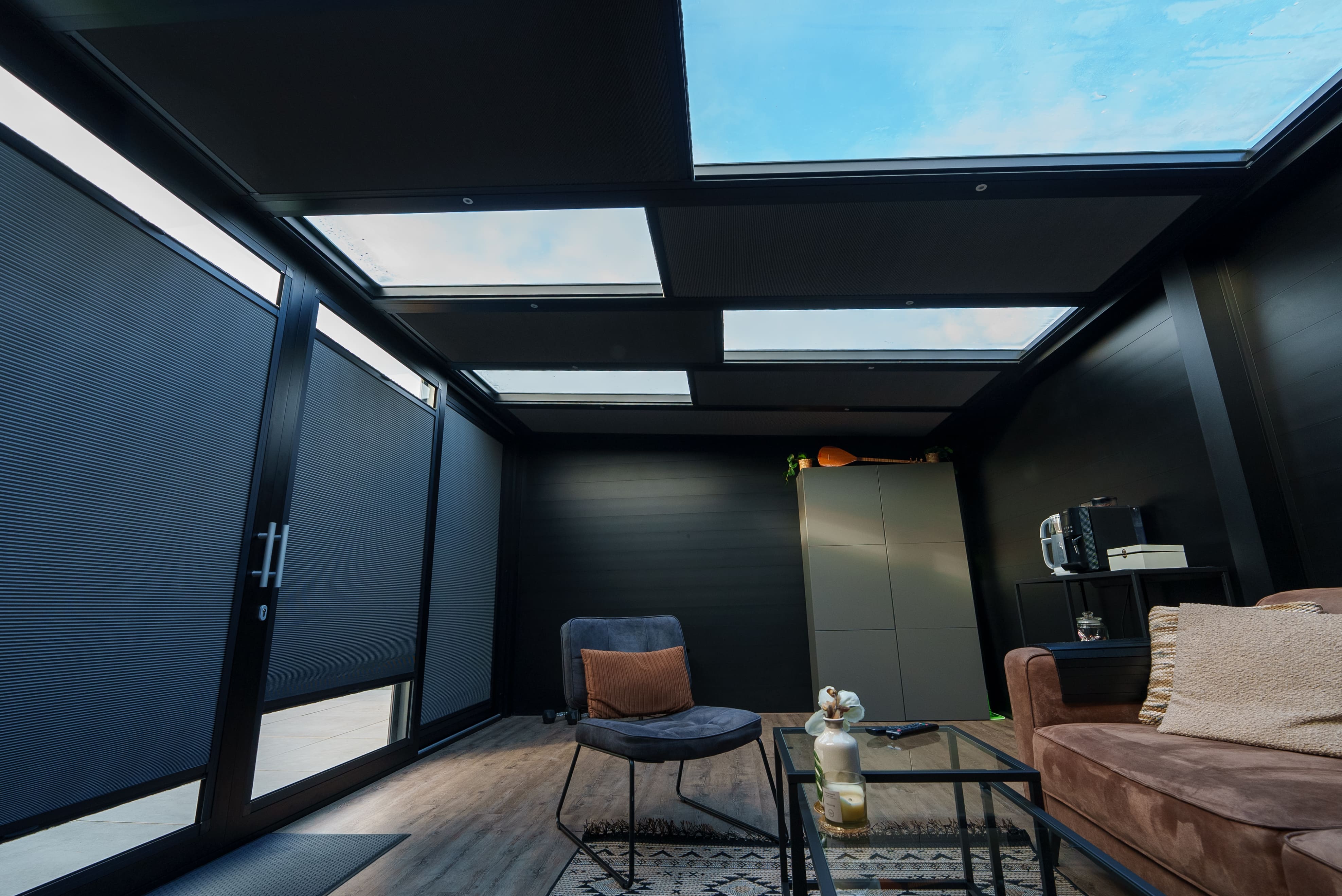 Plisségordijn in de woonkamer